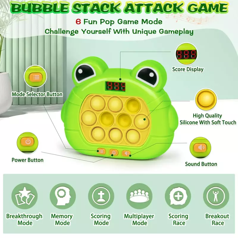 Giocattoli elettronici aggiornati per Console di gioco a spinta rapida con luce Pop per bambini macchina da gioco interattiva per giocattoli antistress per adulti