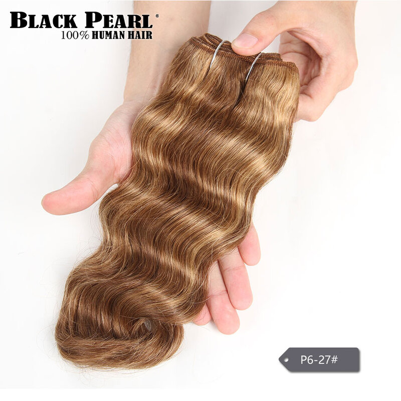 Brown Highlight Body Wave Human Hair Weave 1 Bundles Brazilian Remy Hair Ombre Blonde Human Hair Wavy Weaves Sew in Piano Color