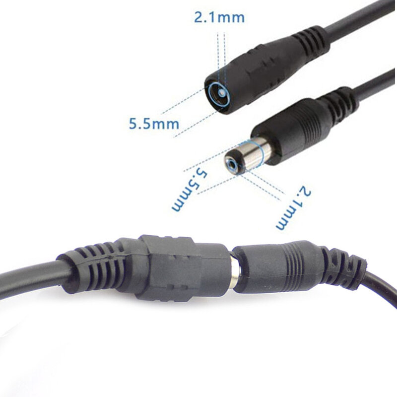 2.1x5.5mm 1 Dc perempuan ke 2/3/4/5/6/8 steker laki-laki kabel daya adaptor konektor pembagi kabel untuk lampu Led Bar Monitor CCTV D6