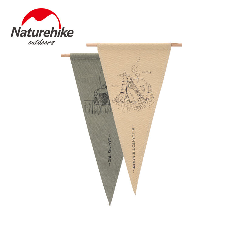 Naturehike Camp Driehoekig/Schild Canvas Vlag Vintage Originele Patroon Decoratieve Vlag Feeststemming Ophangen Vlag 26X42Cm