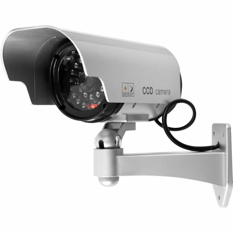 LESHP-cámara de seguridad falsa para exteriores, dispositivo de vigilancia de energía Solar LED CCTV