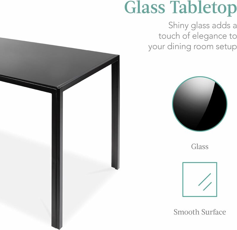 5-Piece Glass Dinette Dinette e Stool Chair, mesa de cozinha moderna, móveis para sala de jantar, melhor escolha produtos