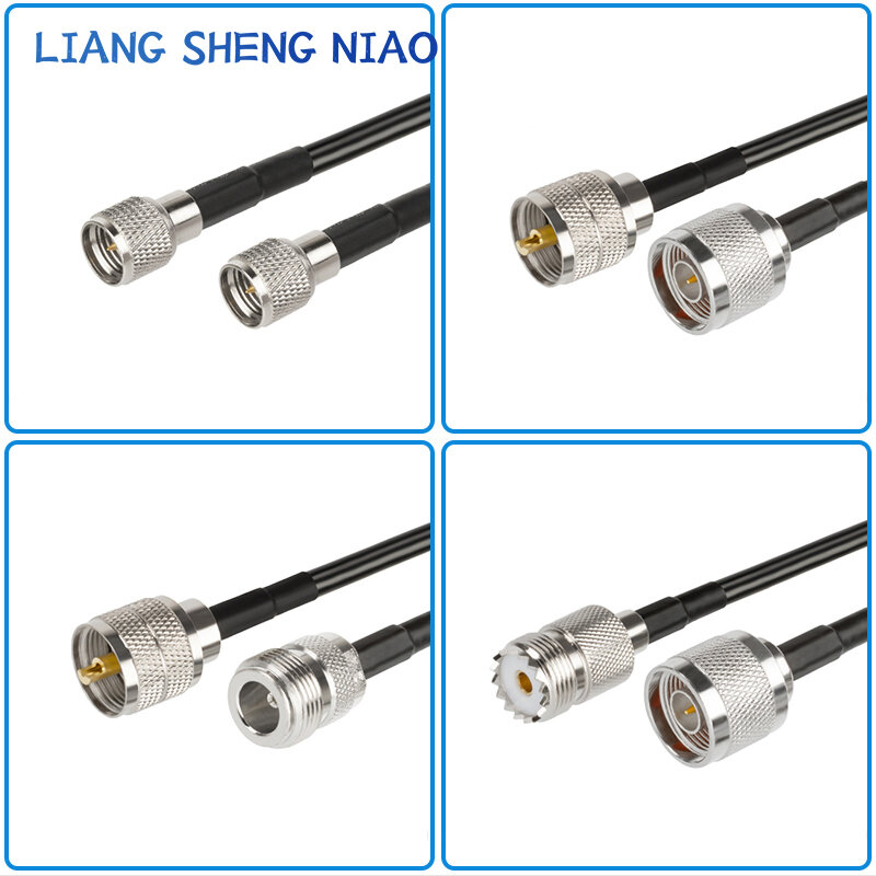 Câble RG58 Mini UHF SO239 PL259 femelle vers SMA mâle, connecteur RF coaxial droit uhf vers N vers uhf, 0.3m-50m