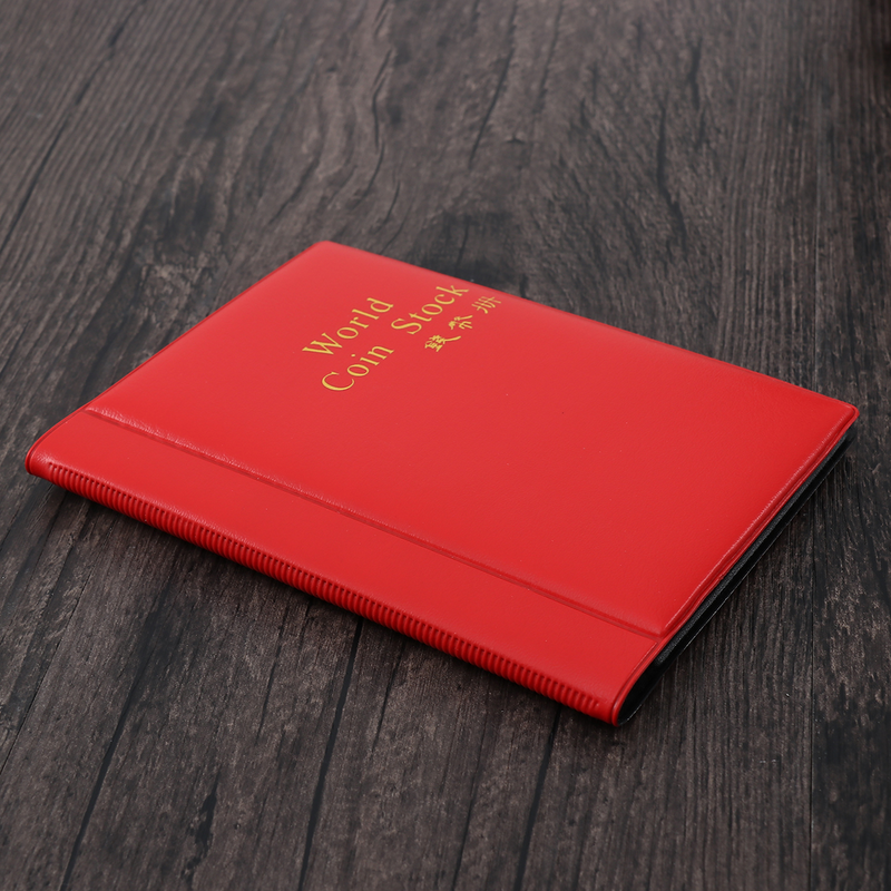 120หนังสือ1ชิ้น-ผู้ถือสมุดสะสมอัลบั้มสำหรับนักสะสม (สีแดงอ่อน)