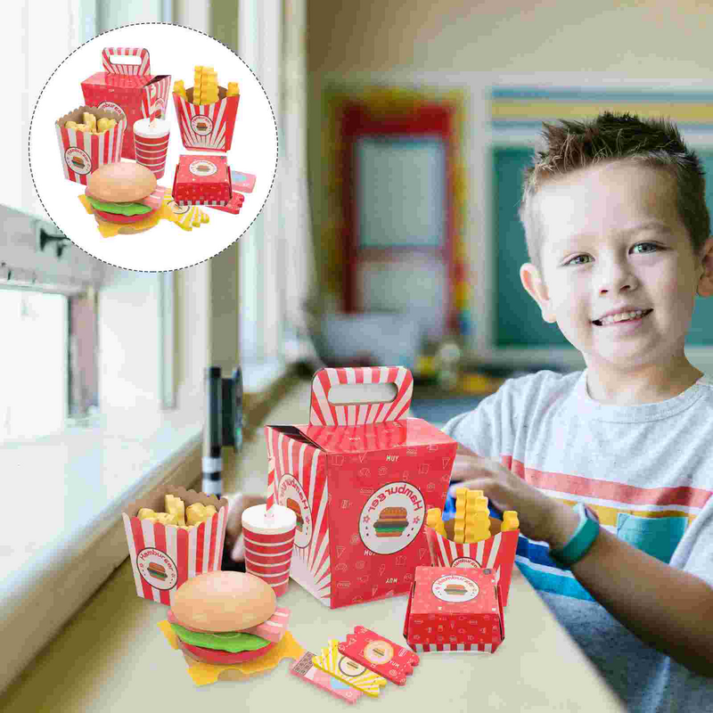 Jesus Hamburger French Fries Combo Simulation Baby Kids Toy Girl Toddler Kids Toy Paper Food
