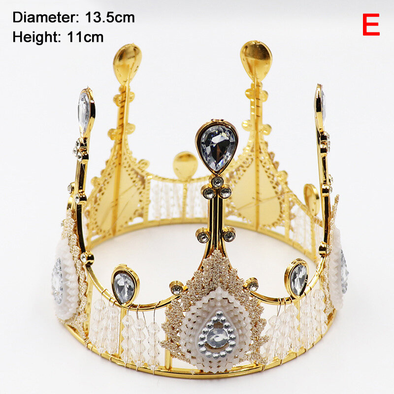 Corona para pastel de cristal para niños, adornos para el pelo para boda, cumpleaños, bebé, bonito diseño, corona DIN889