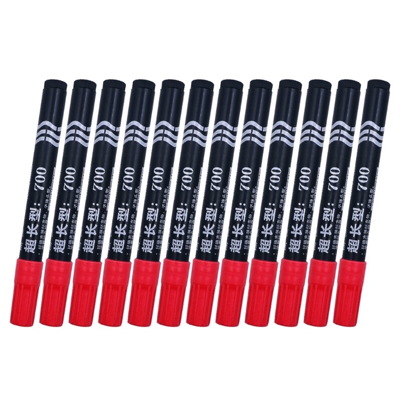 12Pcs Permanent Markers Broad Tip Black/Blue/Red, Permanent Art Marker Pens for Kids & Adults Drawing, Coloring