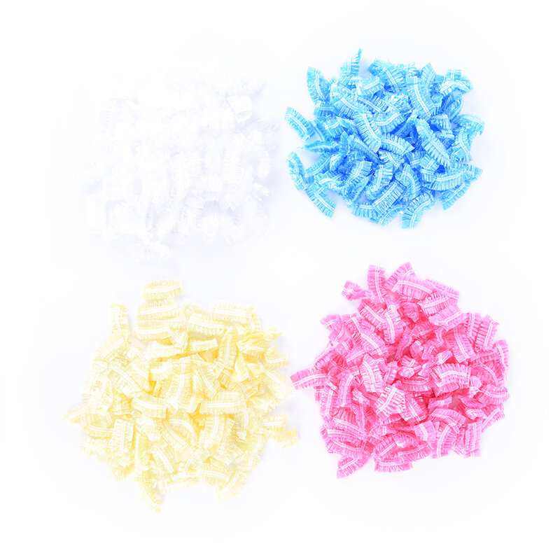 100Pcs Thickened Disposable Plastic Waterproof Ear Protector Cover Caps Salon Hairdressing Dye Earmuffs Shower Tool