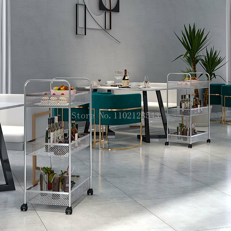 Beauty Cart Trolley Storage Rack Wheel Barber Shop Nail Salon Special Tool Cart Snack Storage Rack Bar Cart for Kitchen Rolling