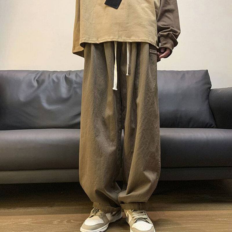 Tuta Hiphop americana nuovi pantaloni dritti da uomo pantaloni larghi con coulisse Design pantaloni Casual tuta di marca High Street Tide