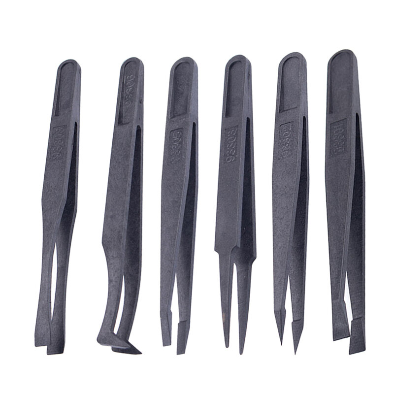 Wysokiej jakości narzędzie do naprawy pincety antystatyczne czarne włókno węglowe wygodne zakrzywione narzędzie wysokiej jakości precyzja konserwacji bezpieczne