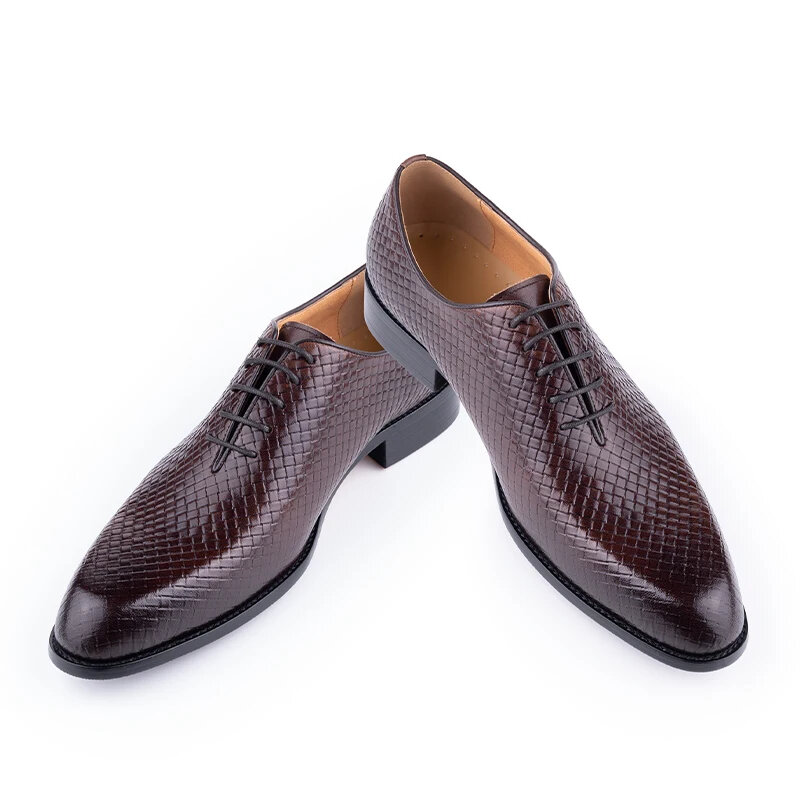 أحذية مصنوعة يدويًا من الجلد الطبيعي للرجال ، أحذية رسمية ، بدلة مكتب رسمية ، حفل زفاف أكسفورد ، درجة عالية