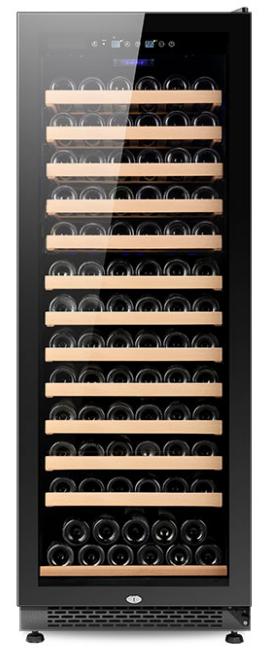 Enfriador de vino con compresor profesional, copas bajas E, zona única, 75 botellas, armarios para vino, 218L