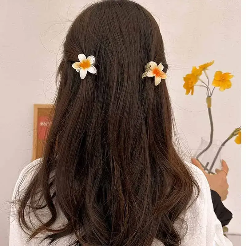 Fashion Korean Beach Vacation Bohemia Egg Flower Hair Claw Hair Clips Flower Large HairClaw Hairpin Women Girls Accessories