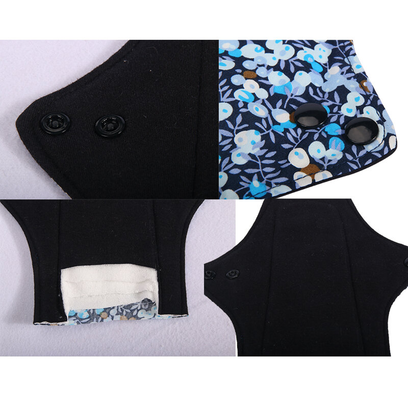 AIO-almohadillas de algodón reutilizables para niña, 5 piezas, lavables, menstruales, maternidad