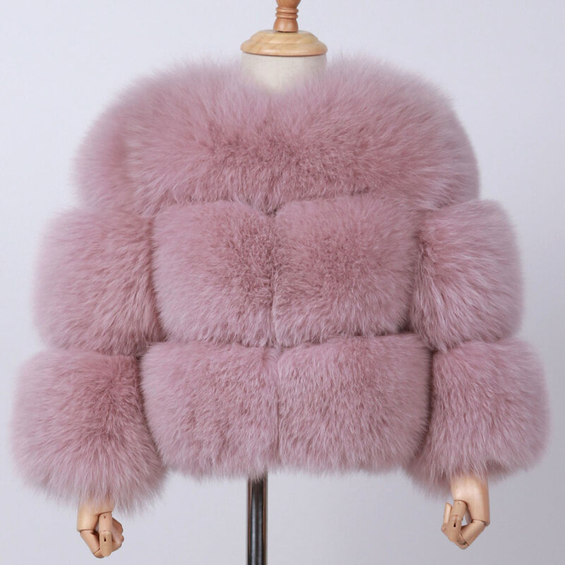 little girls real fox natural fur jacket for kids