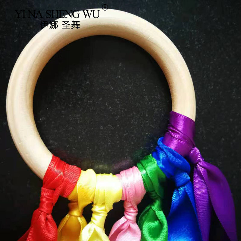 Montessori Style giocattolo sensoriale strumenti per bambini campane Baby Colorful Ribbon Ring bambini ginnastica Dance Ribbon Rainbow Streamers