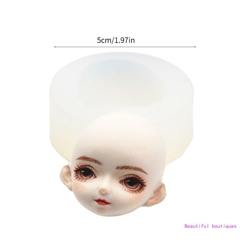 Easy to Clean Silicone Mold 3D Doll Face Shaped Mould Versatile Jewelry Accessory Casting Mould for DIY Lovers DropShip