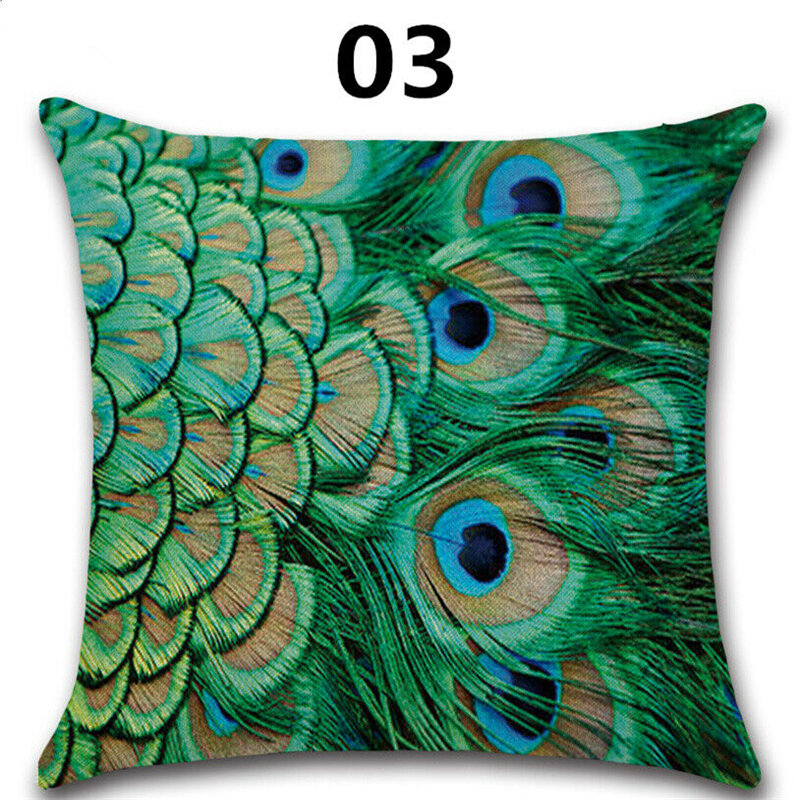 Peacock Feathers Cushion Cover Home Decor Sofa Throw Pillow Case Art 45*45cm Comfortable Pillow Cover Decorative
