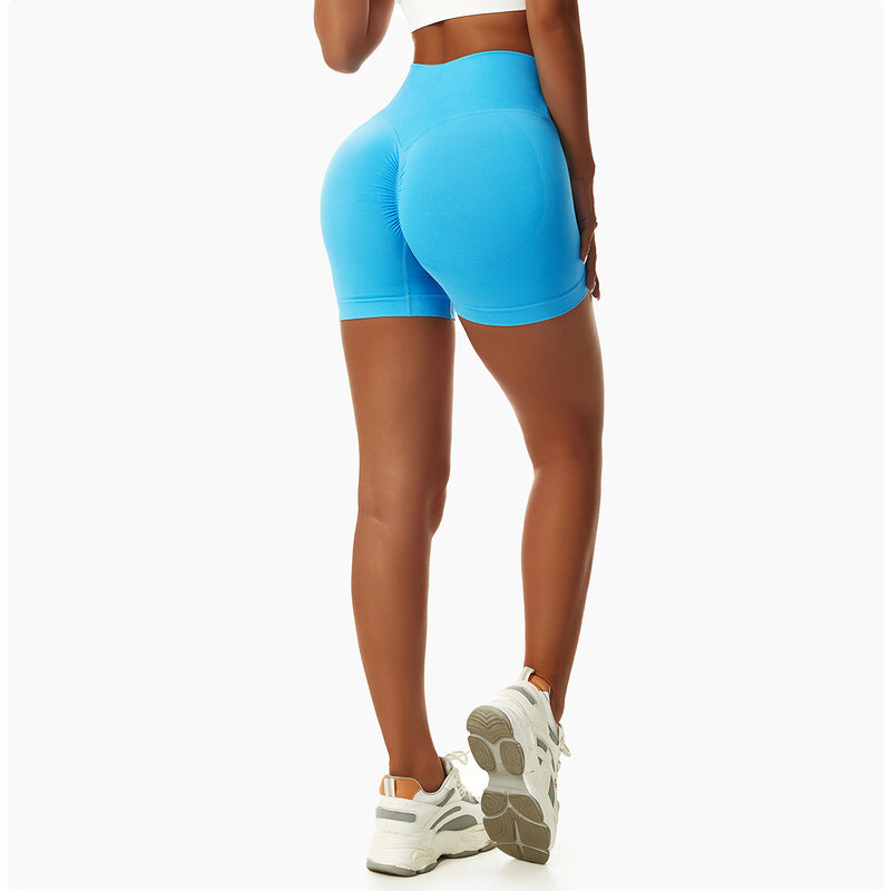 Pantalones cortos de Yoga con realce de glúteos, Shorts elásticos de cintura alta para correr y Fitness, ajustados y sin costuras, estilo europeo y americano