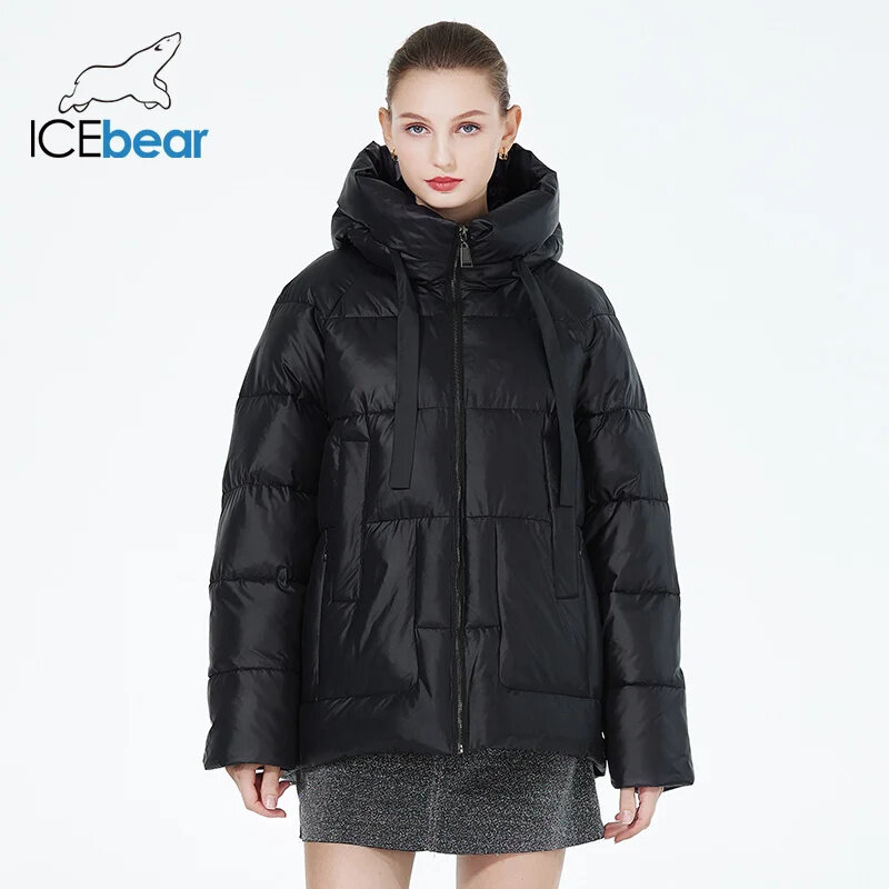 ICEbear-Chaqueta acolchada holgada para mujer, parka cálida de gran tamaño con capucha, GWD3731I, invierno, 2023