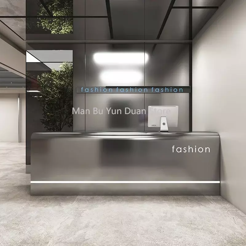 Moderne Einfachheit Rezeption Informationen Bekleidungs geschäft Kassierer Tisch Schönheit Schönheits salon Meubilair Empfangs möbel