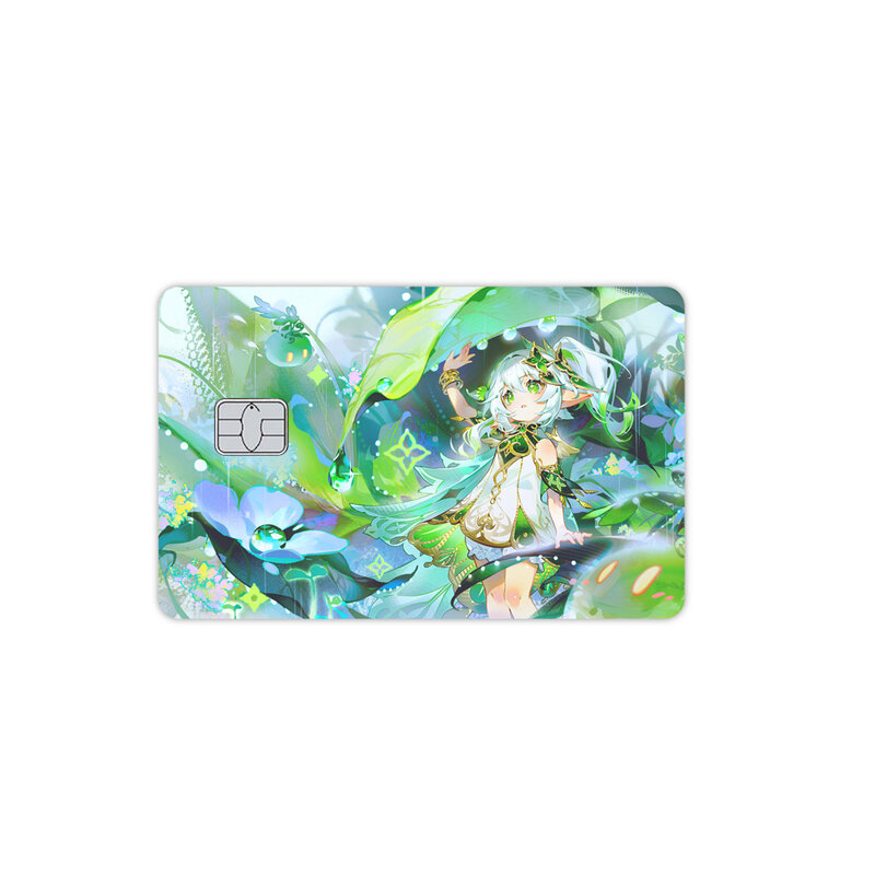 Anime Cartoon Periféricos Genshin Impacto Bonito Impressão Auto-Adesivo Folheto, Cartão de Crédito Adesivo, Menina Decorar Toy Presente, Novo