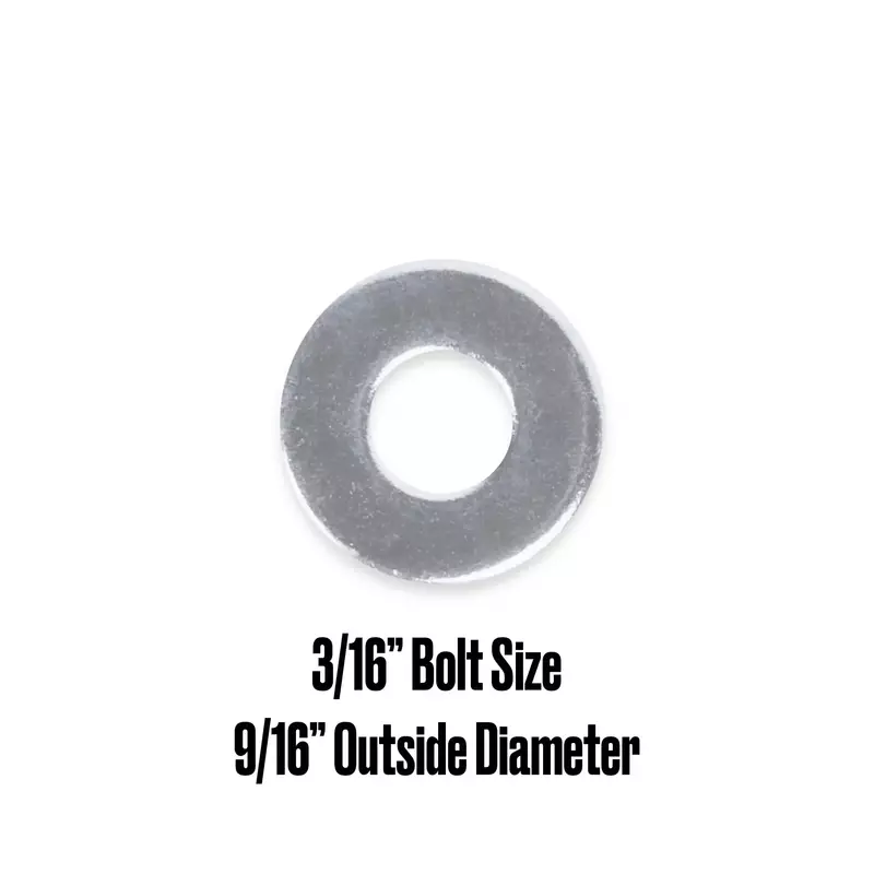 SD00-Hillman Flat Washers, USS Washers, 3/16", Zinc Plated, Steel, Pack of 33