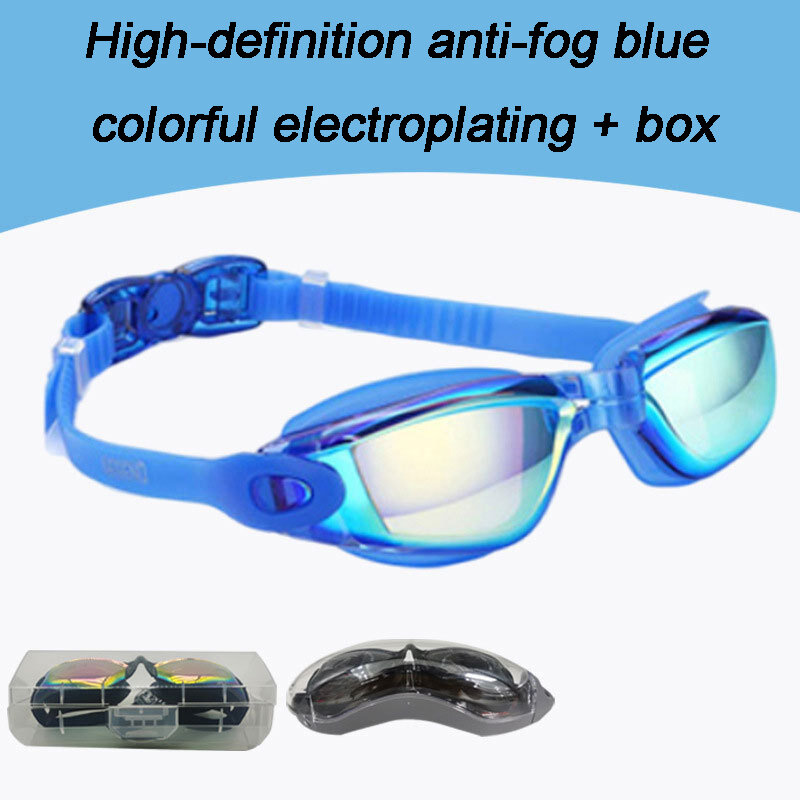 Okulary pływackie Hd dla dorosłych wodoodporna i przeciwmgielna okulary pływackie krótkowzroczność z mocnymi silikonowymi goglami