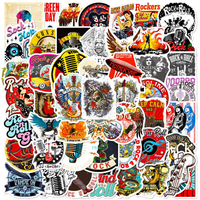 50Pcs Retro Hip Hop Rock Series Graffiti Stickers Suitable for Laptop Helmets Desktop Decoration DIY Stickers Toys