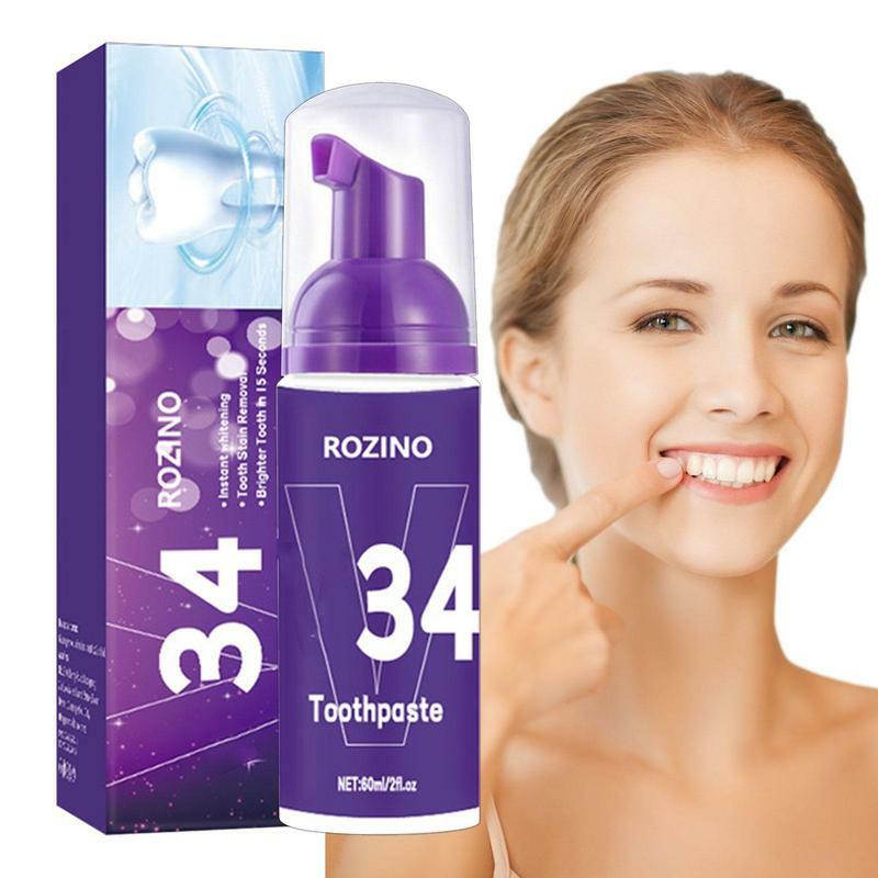 Foam Toothpaste Natural Teeth White Mousse 60ml Sensitive Teeth Toothpaste Mousse Natural Cavity Protection And Purple Teeth