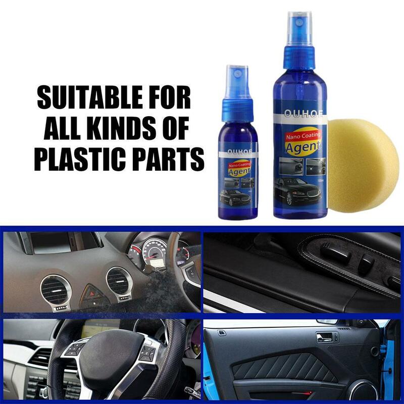 O agente automotivo do revestimento plástico, acessórios do carro, refresca a lavagem limpa, interior, guarnição X0B6, 100ml