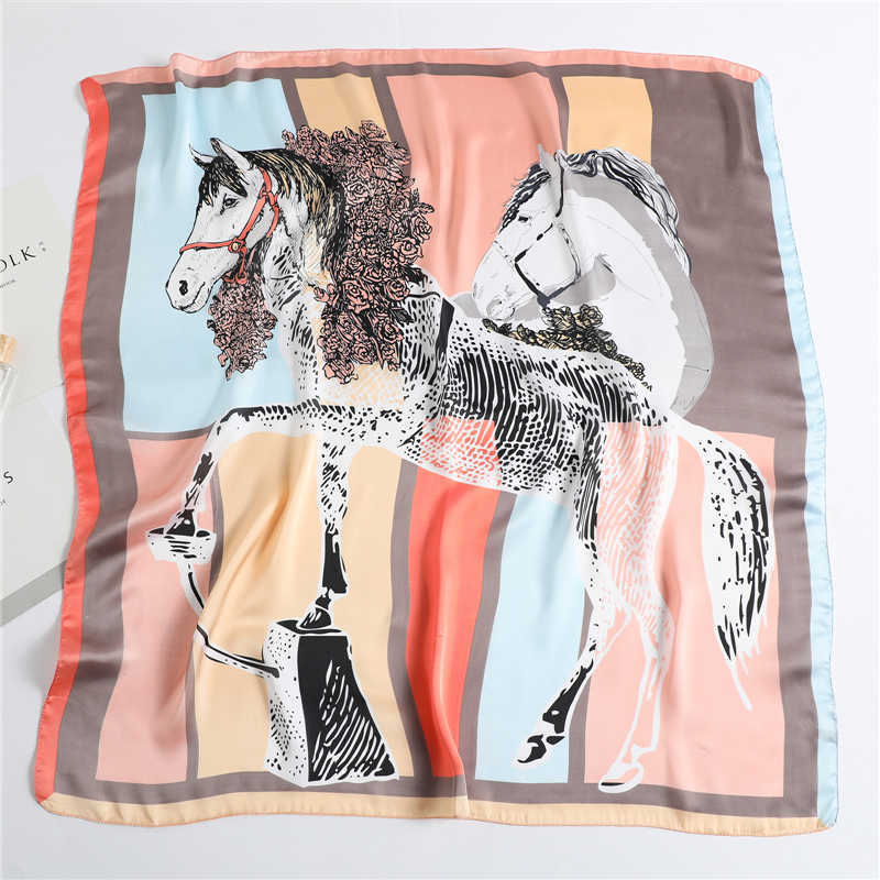 Foulard carré en soie imprimé Satin pour femmes, luxueux, 90cm, châle enveloppant, cravate, bandeau pour cheveux, Bandana, 2022