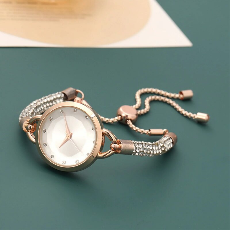 Reloj de cuarzo ligero para mujer, reloj de espejo de cristal resistente a los arañazos para el hogar, oficina, trabajo y negocios