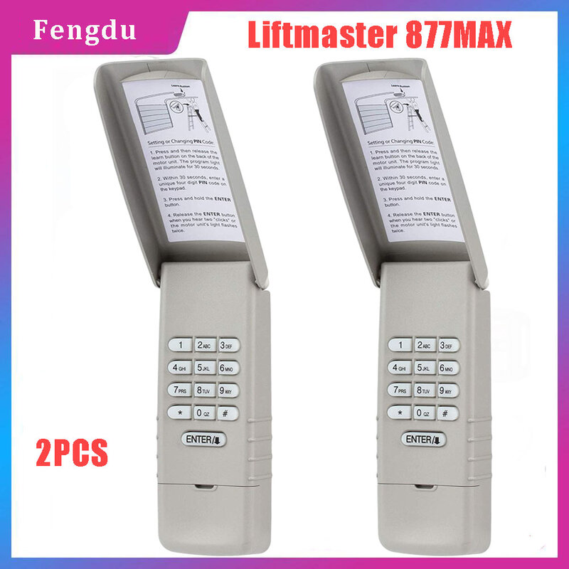 Numeric Keyboard 2PCS LiftMaster 878MAX Security Garage Door Keypad Wireless and Keyless Entry System for Easy Entry