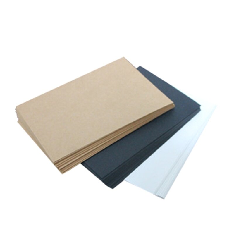 16FB 50 枚クラフト紙はがき、描画カード作成用白紙カード、印刷可能な白紙はがき用紙、