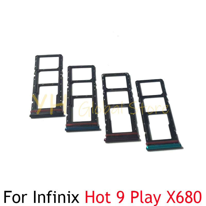 Per Infinix Hot 9 Play X680 X680B X680C / 9 9 Pro X655 X655C X655D X655F Sim Card Slot vassoio supporto Sim Card parti di riparazione