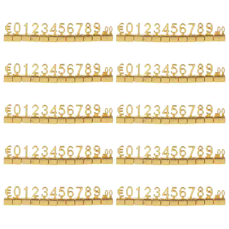 큐브 숫자 글자 금속 태그 라벨, 조절 가능한 스탠드 가격 라벨, 소매점 쥬얼리 (유로)