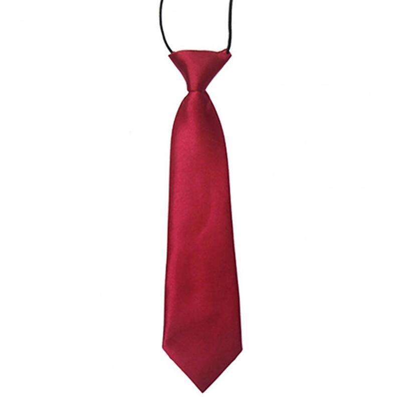 Gravata elástica cor sólida mancha para casamento, respirável moda gravata para menino