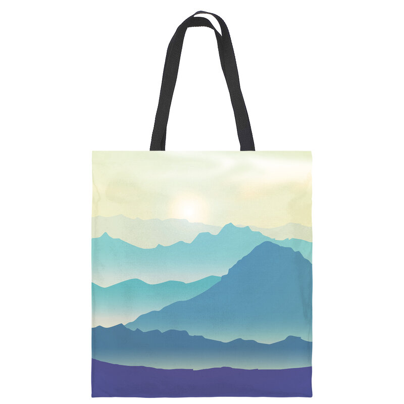 Pôr do sol e nascer do sol bolsa tote sacos de moda grande capacidade compras totes senhoras saco de compras pode ser personalizado
