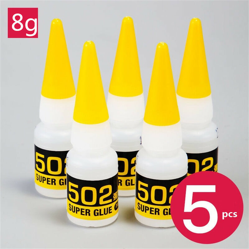 5pcs 15g Deli 502 Adhesive Super Glue Sticks Instant Dry Strong Bond Fast Repair Leather Rubber Metal Wood Glass Toys