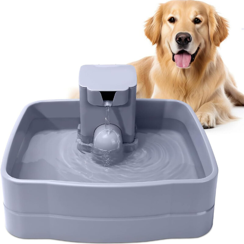 7.6L Dog Water Fountain Automatic Dog Water Bowl with Adjustable Flow, Multi-Filtration Pet Water Dispenser for Dogs and Cats
