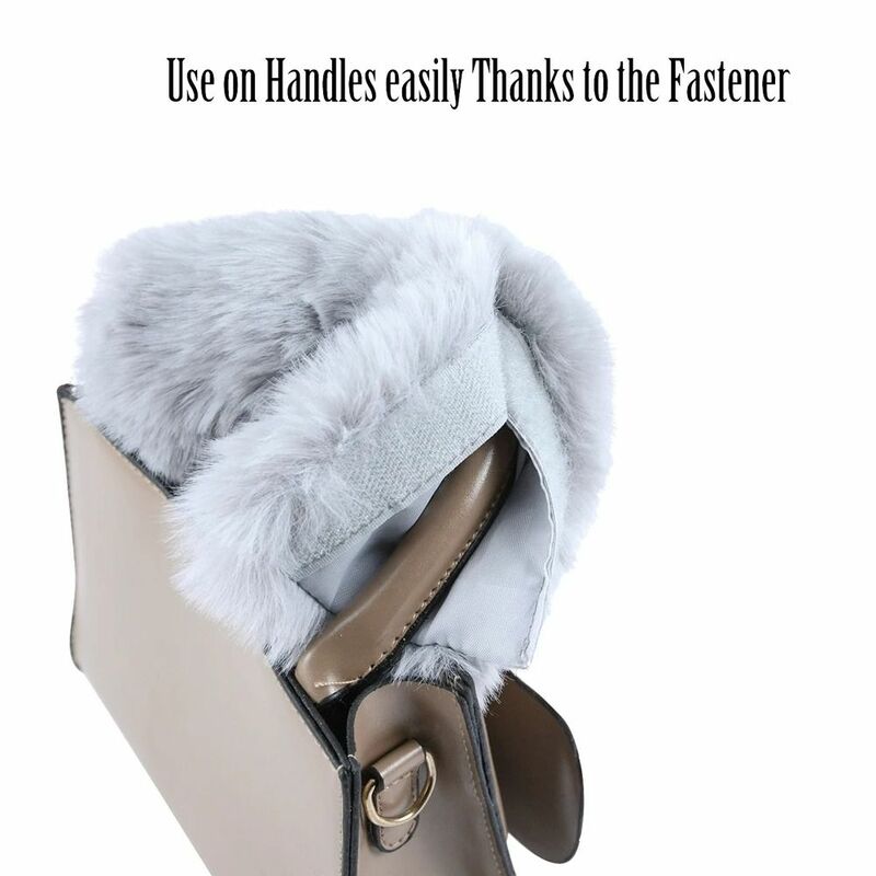 Replacement Belt Faux Fur Bag Belts Fashion Shoulder Handbag Accessories Shoulder Handbag Strap Warm With Zipper Bag Handles