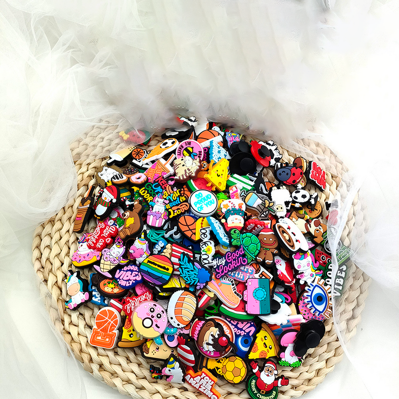 10-500PCS Shoe Charms for PVC Cute Cartoon animal Shoe Decoration Pins shoe Accessories Pack for Girl Boy gift