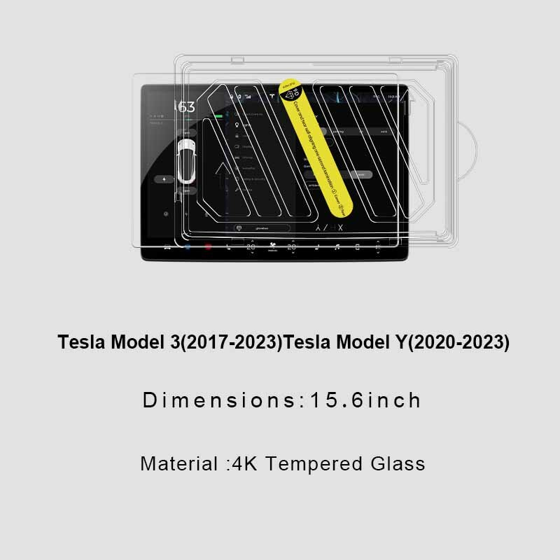 테슬라 모델 3 Y 하이랜드 2021-2024 용 HD 강화 유리 필름 보호대, 뒷줄 중앙 제어 터치 스크린 보호 필름