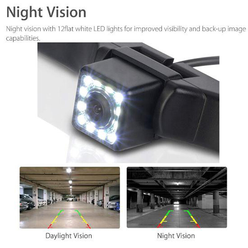 Cámara de visión trasera de coche HD, 1 piezas, resistente al agua, visión nocturna de matrícula
