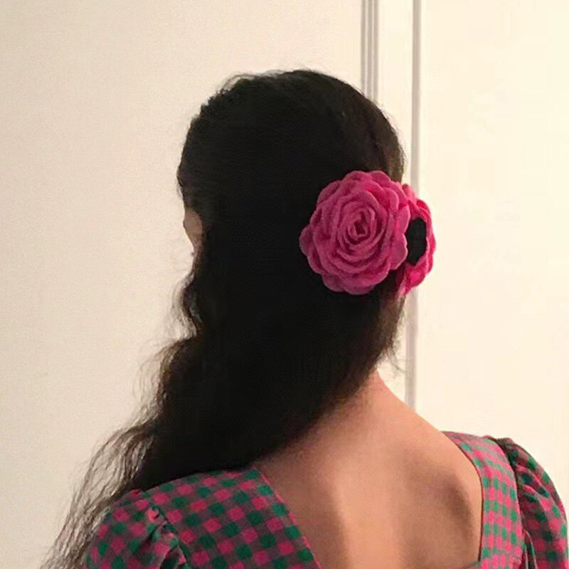 Французские Винтажные заколки для волос с цветами розы для женщин и девушек, ретро Заколка с акулой, новинка 2023, милые индивидуальные украшения для волос, подарок