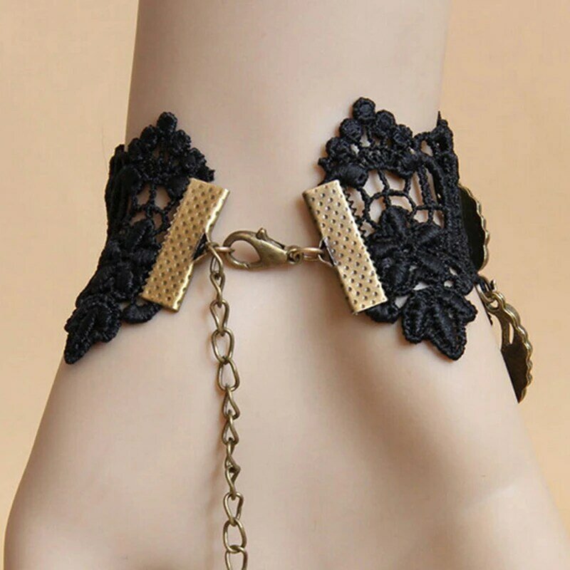 1Pc Crystal Black Lace Neck Choker Necklace Vintage Victorian Women Chocker Steampunk Collares Sexy Gothic Chokers