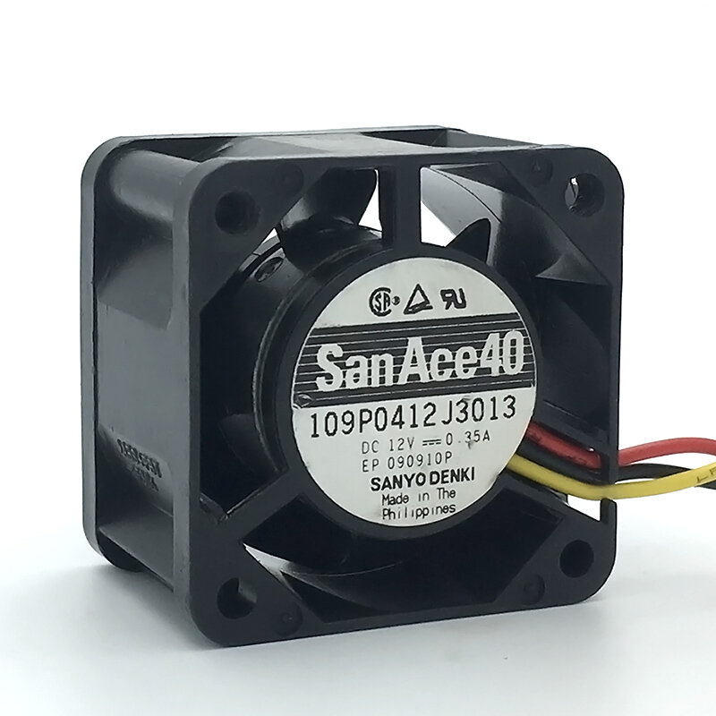 San Ace-ventilador de servidor de 40 y 4CM, dispositivo de refrigeración con 3 pines, 4028, 40x40x28MM, 12V, 0.35A, 109P0412J3013