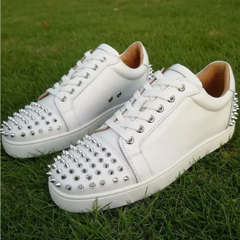 Luxury Designer Casual Shoes Men's Casual Shoes Low Top Red Bottom Breathable Willow Nail Hair Stylist's Board Shoes